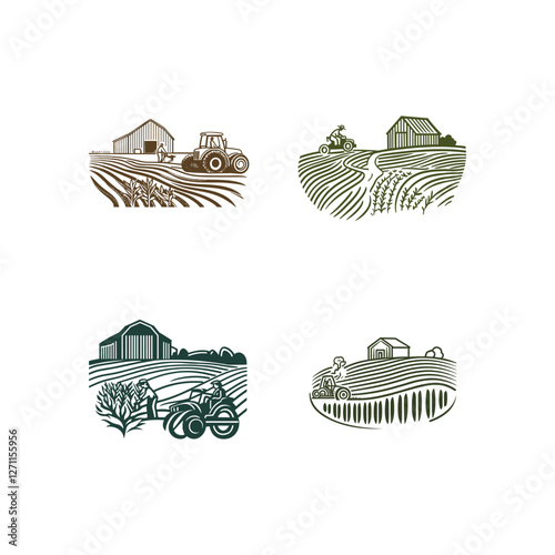 plantation in the countryside design vector template illustration