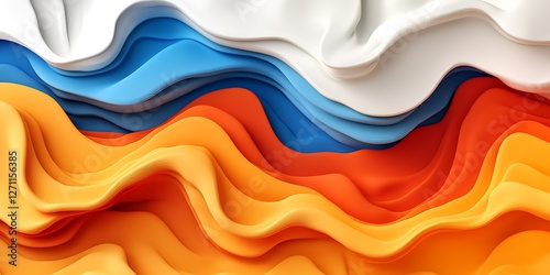 Abstract Colorful Wavy Layers Background photo