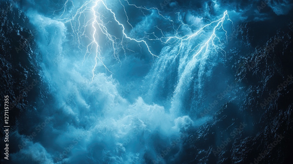 a background showing natural phenomena, like lightning or waterfalls, to illustrate physics principles. a background showing natural phenomena, like lightning or waterfalls, to illustrate physics principles.