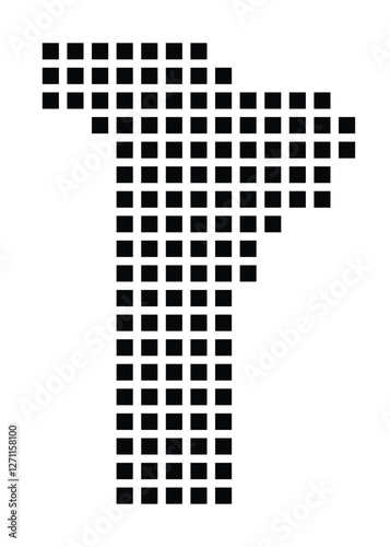 Symbol Map of the City Herning (Denmark) showing the city with a pattern of just a few black squares