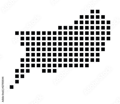 Symbol Map of the City Vor Frue (Denmark) showing the city with a pattern of just a few black squares