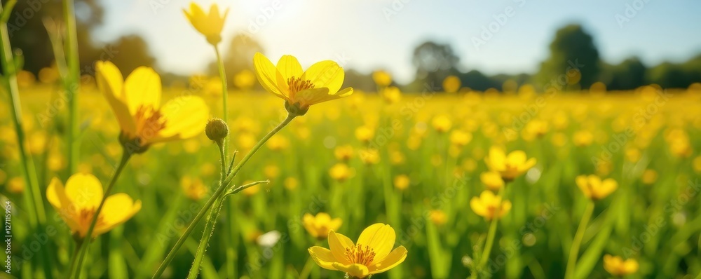 Abundant Yellow Partridge Peas Chamaecrista fasciculata in a sunny wetland meadow, sunshine, abundance, botanical Abundant Yellow Partridge Peas Chamaecrista fasciculata in a sunny wetland meadow, sunshine, abundance, botanical