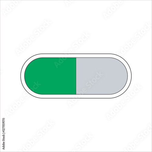 minimalist vector icon illustration of a medical pill capsule
