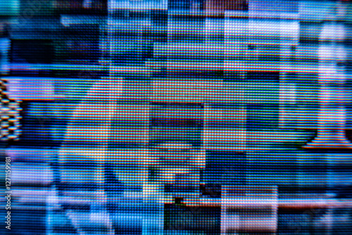 Glitch camera effect. Retro VHS background. Old video template. No signal. Static TV noise, bad TV signal