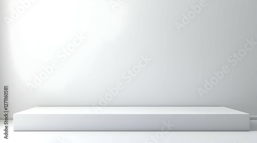 Wallpaper Mural White Minimalist Platform Against a Clean White Wall Torontodigital.ca