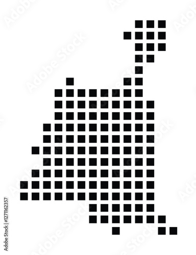 Symbol Map of the City Palmas de Gran Canaria, Las (Spain) showing the city with a pattern of just a few black squares
