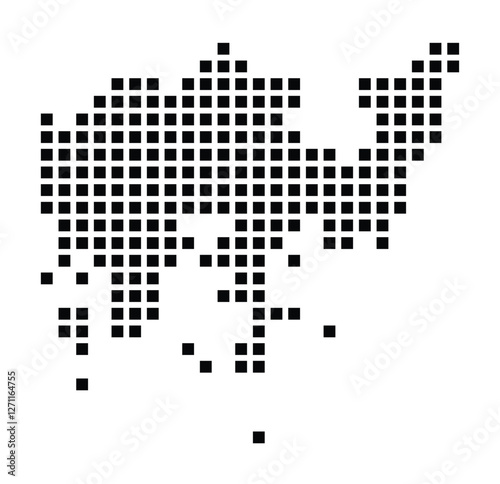 Symbol Map of the City Helsinki_Helsingfors (Finland) showing the city with a pattern of just a few black squares