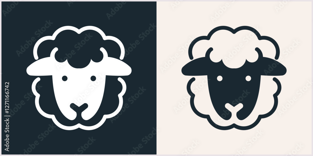 Obraz premium Animal Head, Animal Flat Icon Logo Illustration. Animal Icon