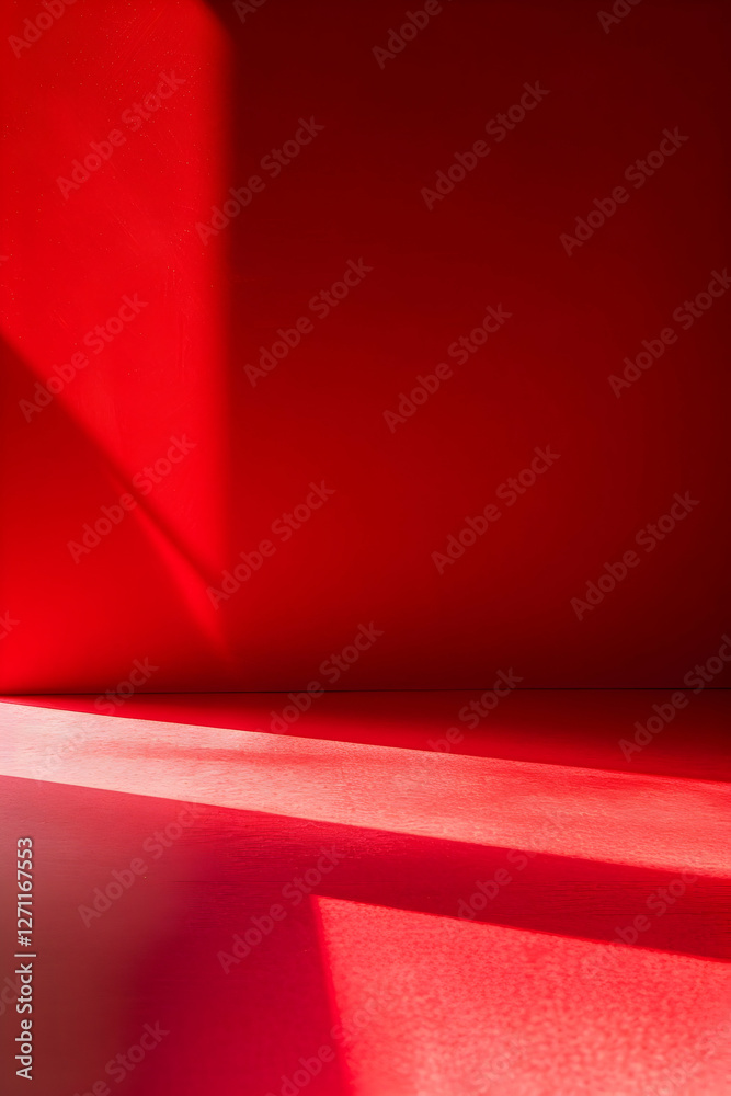 Obraz premium Abstract composition of vibrant red colors with dynamic shadows creating depth and contrast