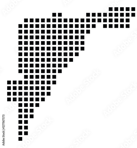 Symbol Map of the City Frejus (France) showing the city with a pattern of just a few black squares