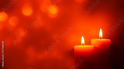 Warm Candlelight Glow with Bokeh in Red Tones