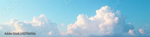 Softly falling cloud layer against blue sky background, soft, sky