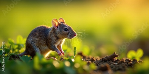 Rats in agricultural field with crops damaged, fur, crops
