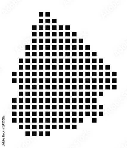 Symbol Map of the City Rueil-Malmaison (France) showing the city with a pattern of just a few black squares