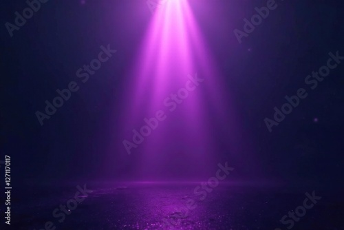 Rays of light pierce the blackness, striking a purple hue, dark, beams