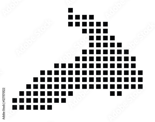 Fotografie Symbol Map of the City Saint-Andre (France) showing the city with a pattern of j