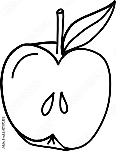 Fruit. Hand drawn vector isolated doodle. Apple