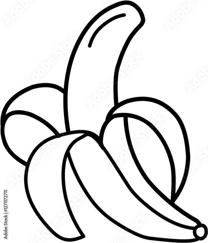 Fruit. Hand drawn vector isolated doodle. Banana 