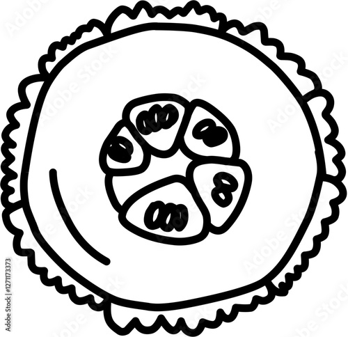 Fruit. Hand drawn vector isolated doodle. Casaba melon 