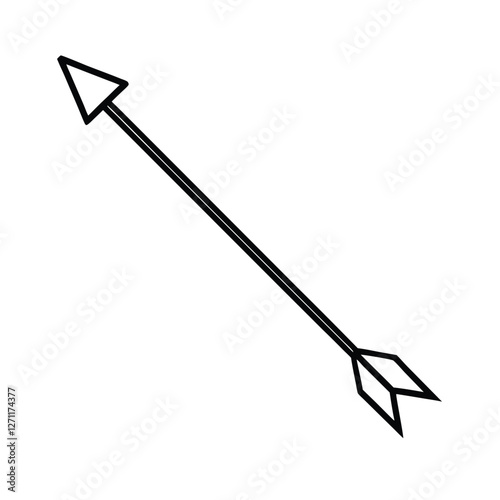golden arrow isolated on white