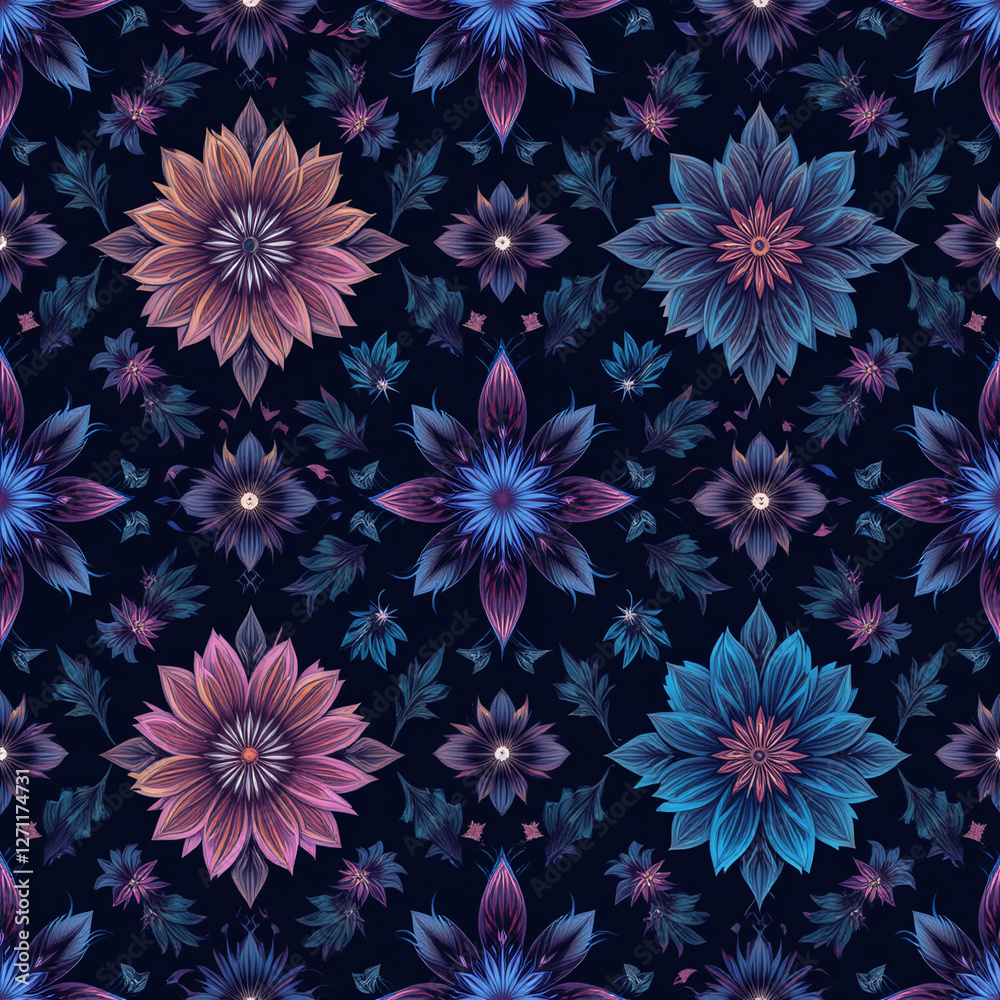 Vibrant Floral Seamless Pattern of Elegance Vibrant Floral Seamless Pattern of Elegance