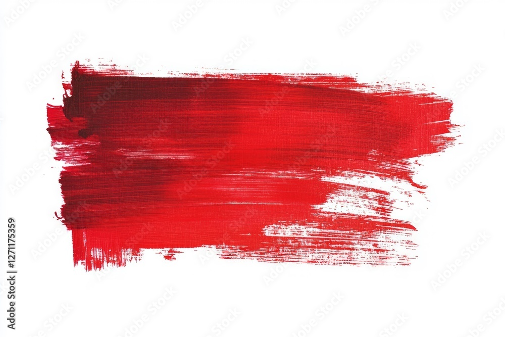 Red paint strokes isolated on white background. Artificial intelligence image Red paint strokes isolated on white background. Artificial intelligence image