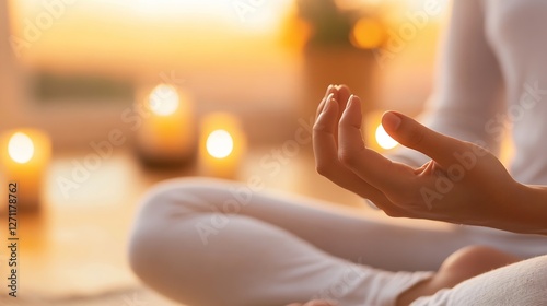 Wallpaper Mural Peaceful moment of meditation with lit candles creating a serene and calming atmosphere : Generative AI Torontodigital.ca