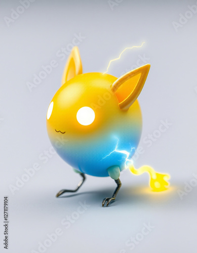 Adorable Sparky Character with Energy Bolts.