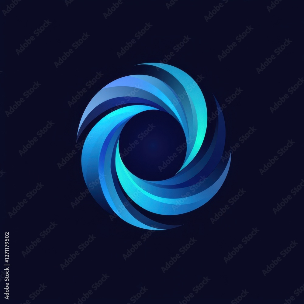 Dynamic Vortex Logo, Vector Style, Midnight Blue and Cyan, Corporate Branding and Transformation Dynamic Vortex Logo, Vector Style, Midnight Blue and Cyan, Corporate Branding and Transformation