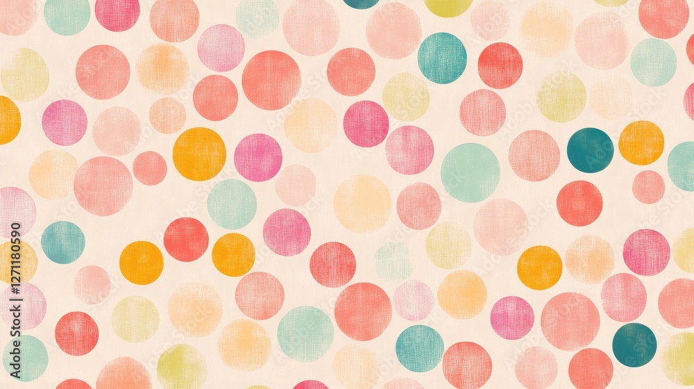 Pastel Colored Circles Scattered Background Design