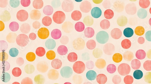 Pastel Colored Circles Scattered Background Design