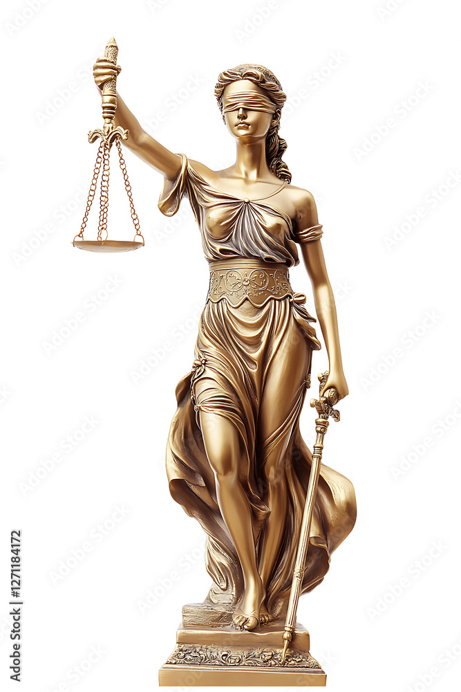 Statue of justice on the white background Statue of justice on the white background