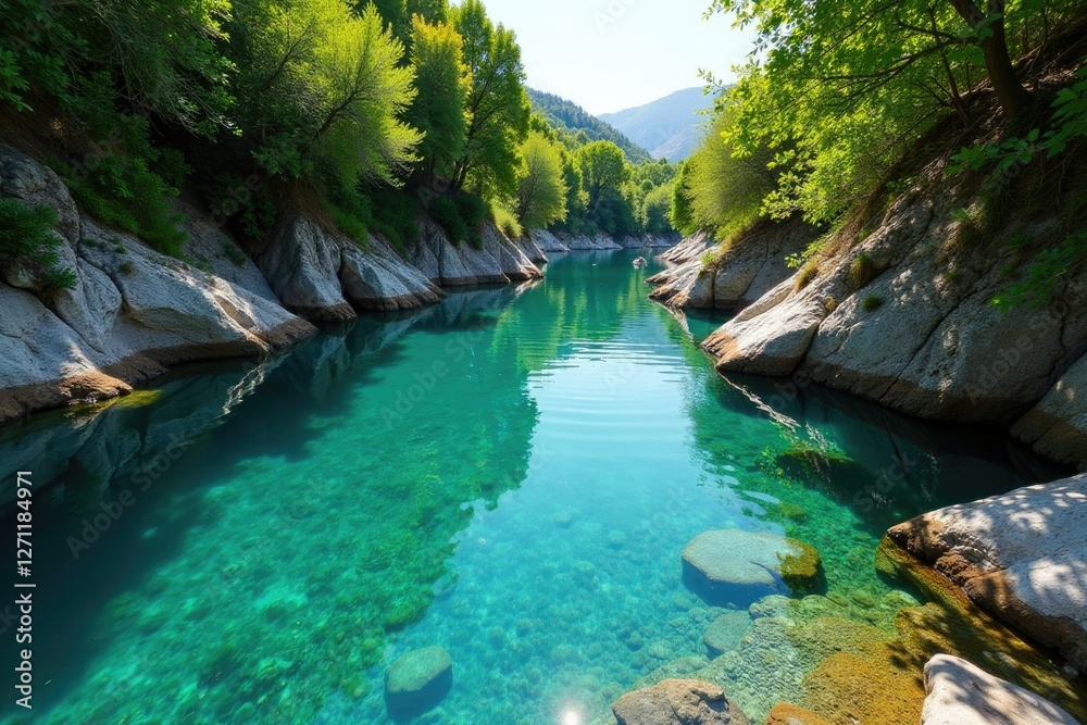 Acqua cristallina scorre nel fiume Pitrisconi a San Teodoro, acqua cristallina, acqua Acqua cristallina scorre nel fiume Pitrisconi a San Teodoro, acqua cristallina, acqua