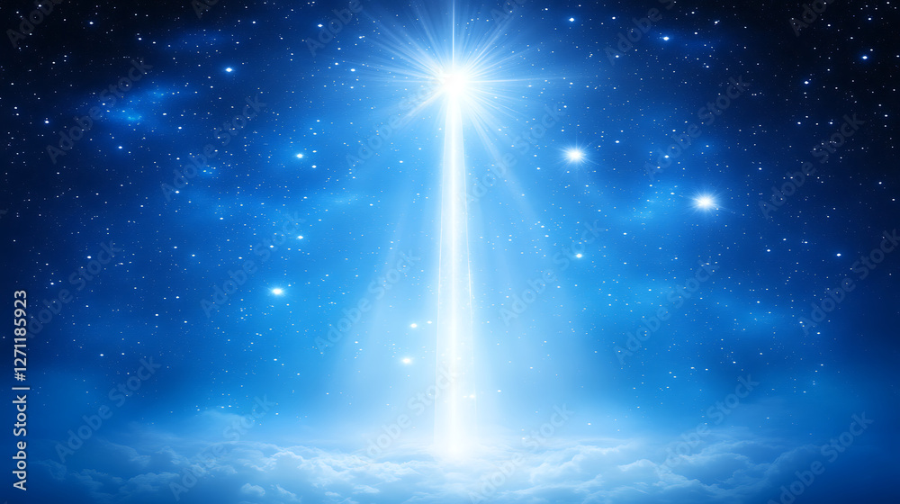 custom made wallpaper toronto digitalCelestial Radiance Shining Down Through Soft Clouds Against a Starry Night Sky Backdrop