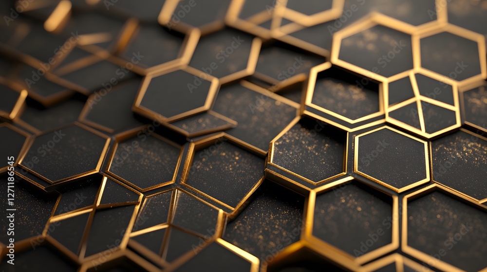 Sleek Geometric Design with Gold on Black Sleek Geometric Design with Gold on Black