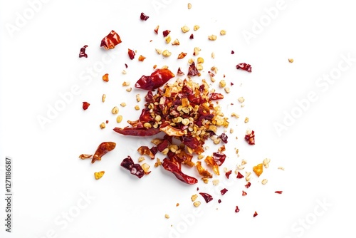 A collection of dried goods on a white background