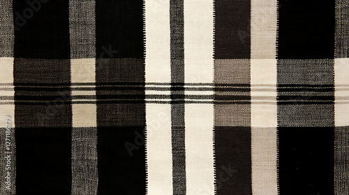Checked Fabric Pattern in Black White and Cream Shades Textile Design for Fashion and Home Decor Ideas