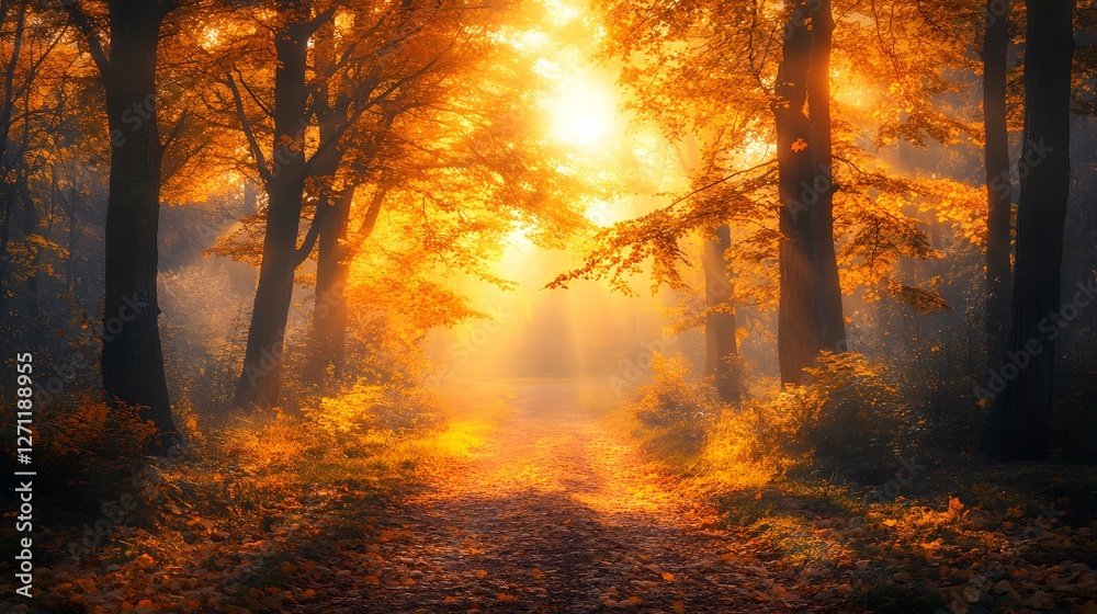 Tranquil Autumn Forest Path Tranquil Autumn Forest Path