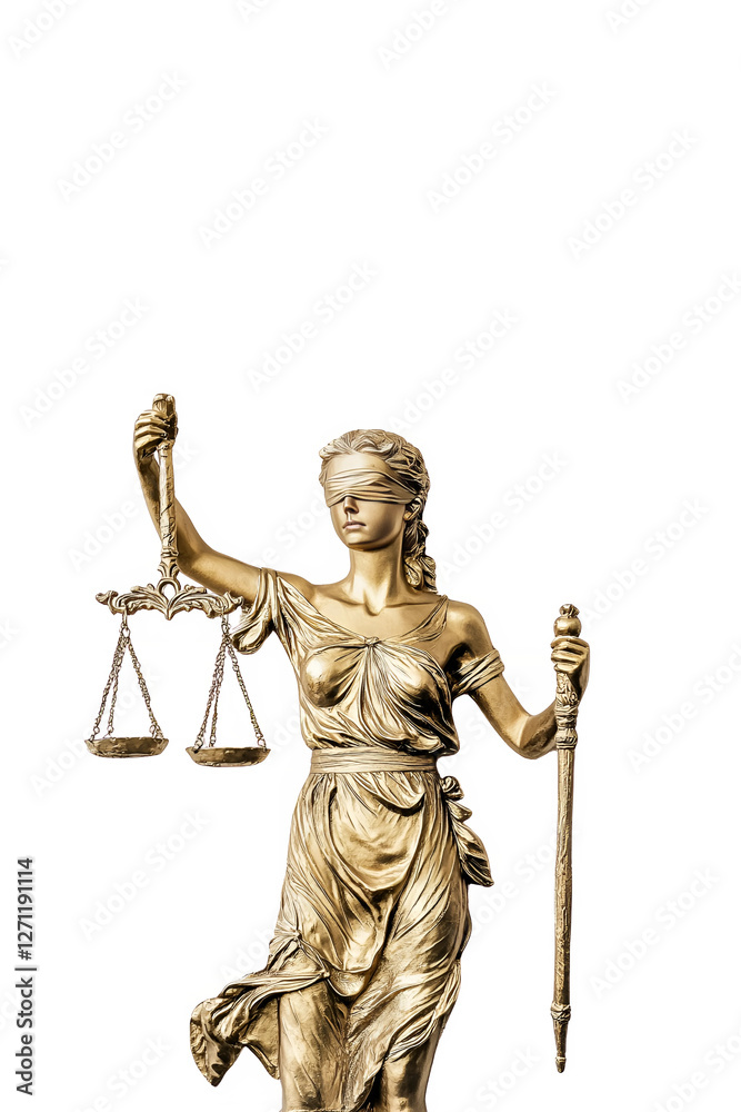 Statue of justice on the white background Statue of justice on the white background