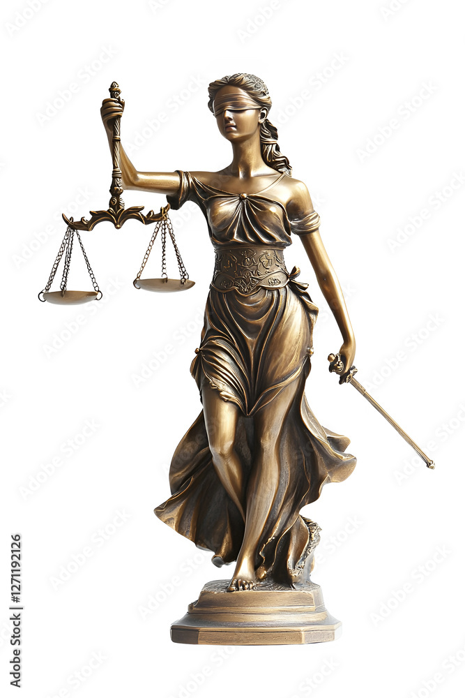 Fototapeta premium Statue of justice on the white background