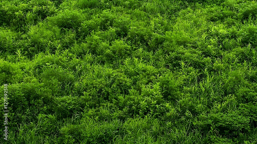 Fototapeta premium Aerial View of Lush Green Forest with Dense Foliage