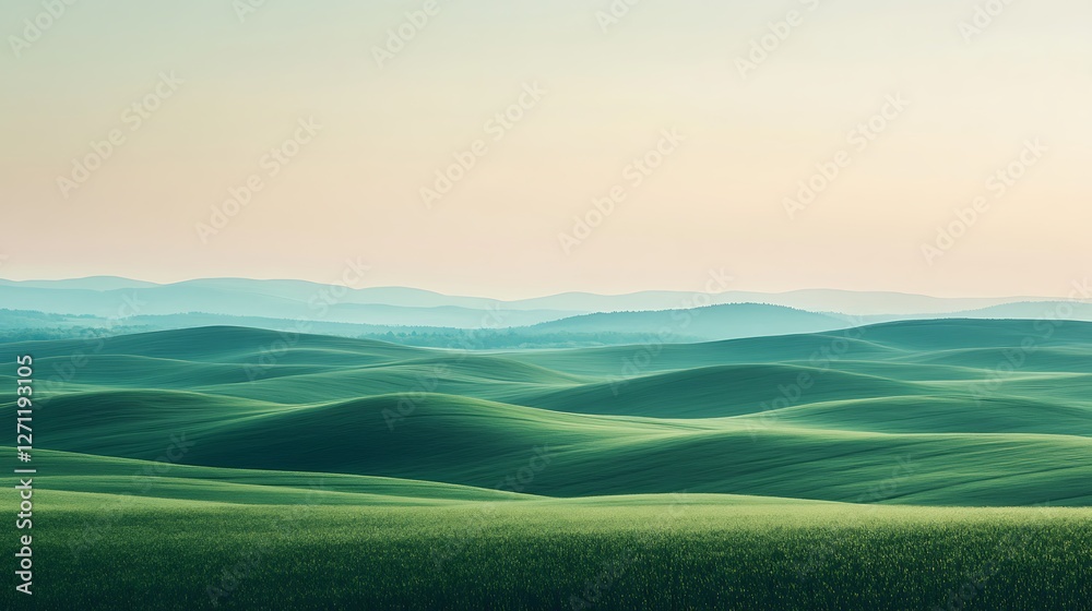 Rolling Green Hills Under a Pale Sky Rolling Green Hills Under a Pale Sky
