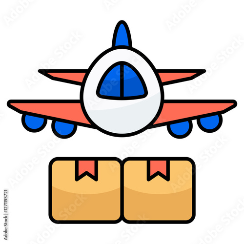 Unique design icon of air cargo