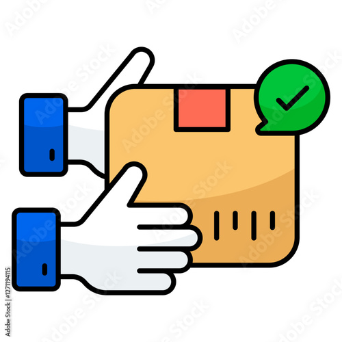 Editable design icon of giving parcel