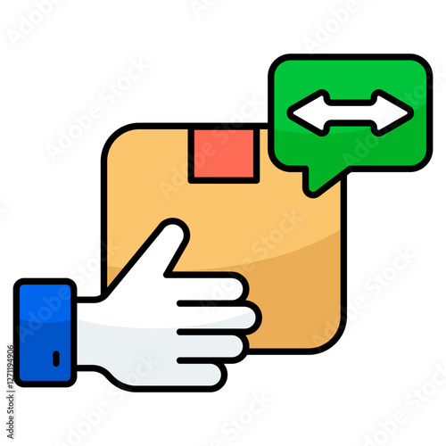 Editable design icon of giving parcel