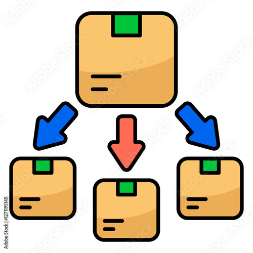 Editable design icon of parcel directions