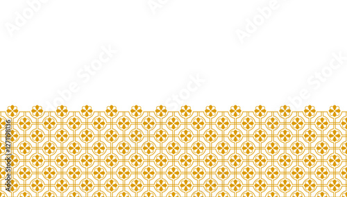 Geometric Pattern background with golden flower vector.