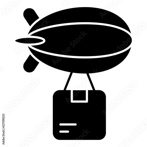 An icon design of airship delivery
