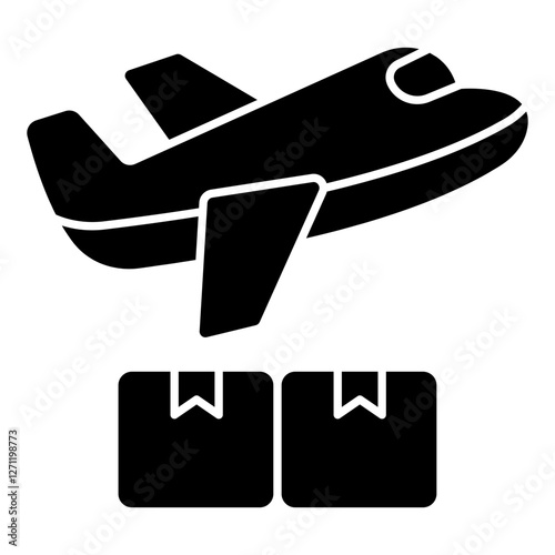 Unique design icon of air cargo
