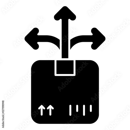 Editable design icon of parcel directions